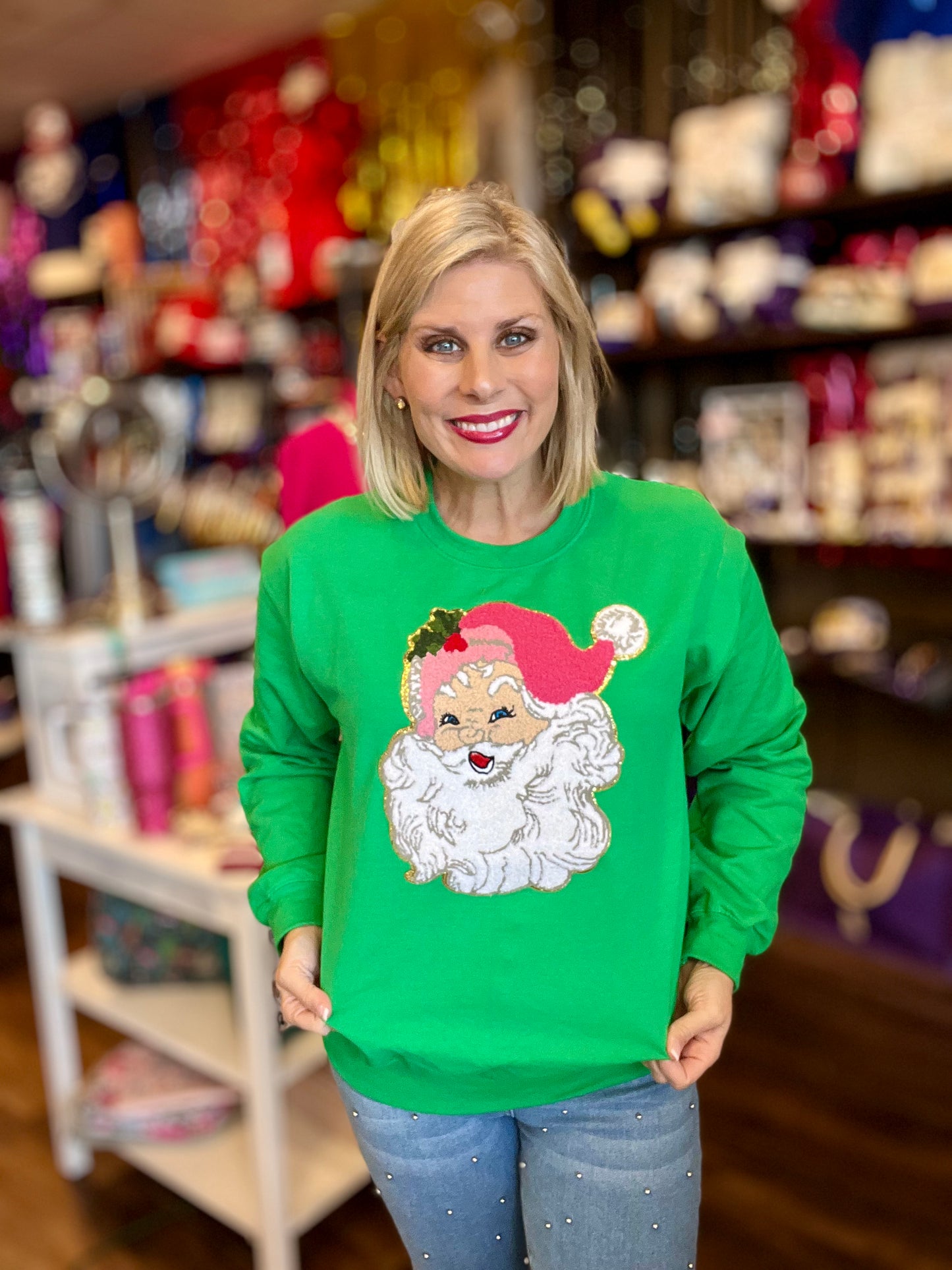 Sassy Santa Patch Sweatshirt