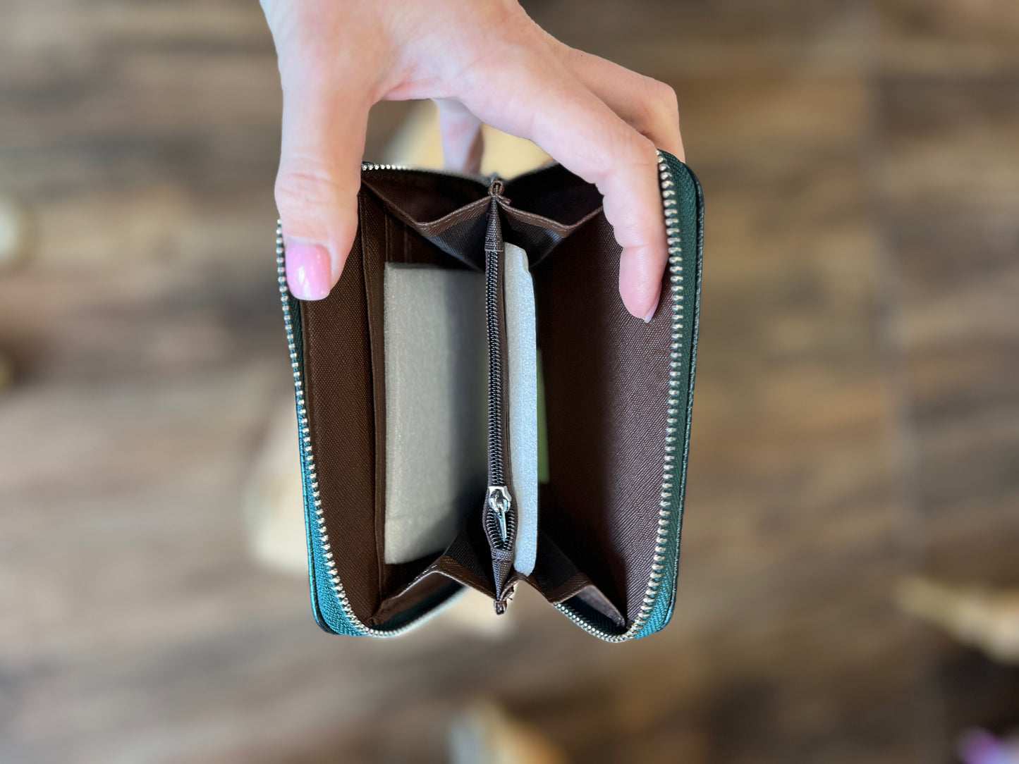 Leather Wallet with Wristlet