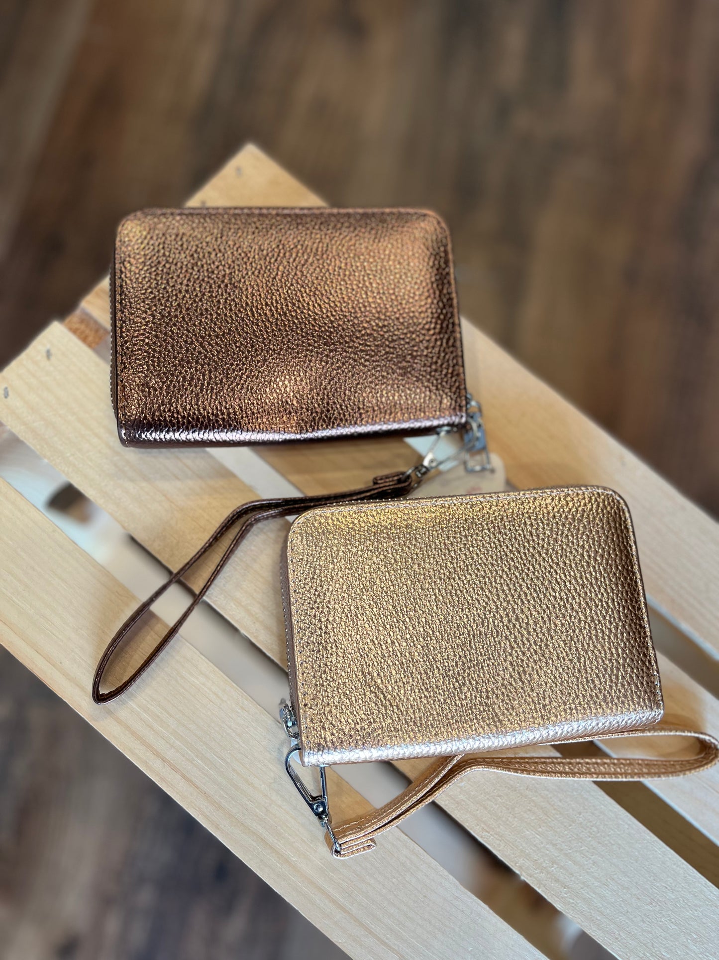 Leather Wallet with Wristlet