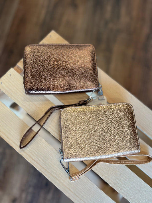 Leather Wallet with Wristlet