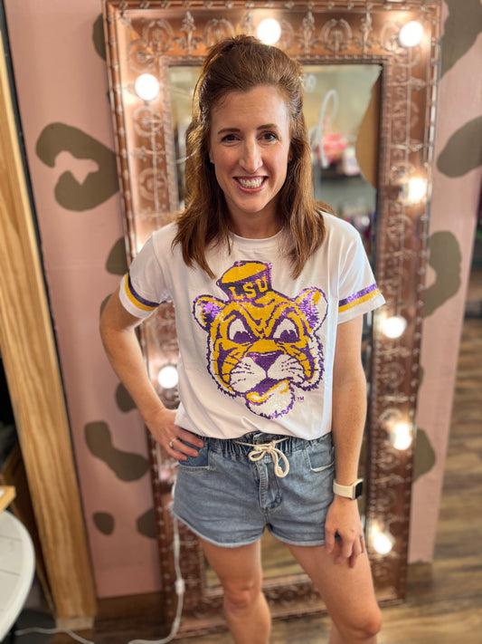 Retro Tiger Sequin Shirt