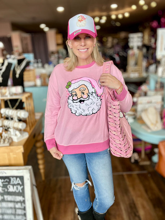 Pink Santa Sweatshirt