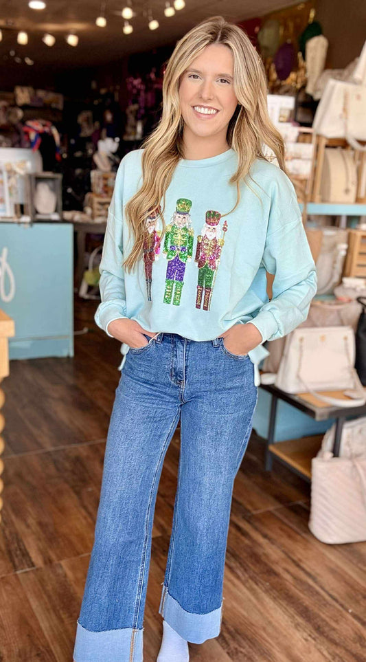 Candy Nutcracker Sequin Sweatshirt