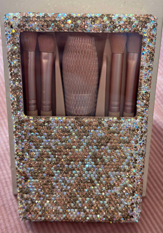 Glitzy Makeup Brush Set with Case
