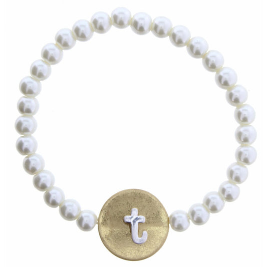 JM Pearl Initial Bracelets