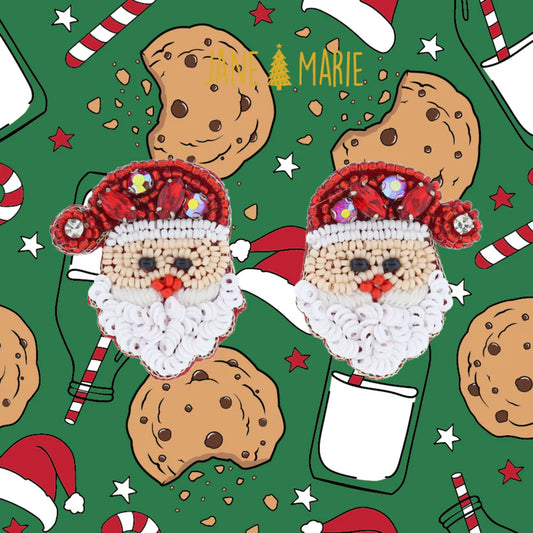 JM Beaded Santa Head Earrings