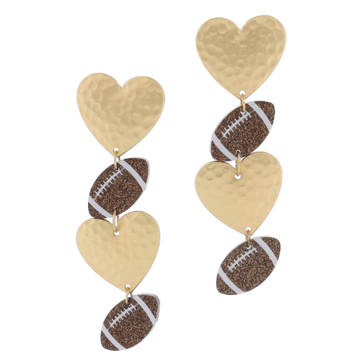 Heart + Football Earrings