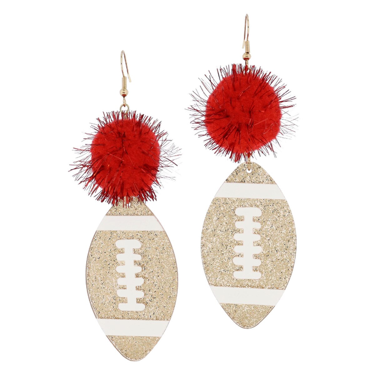 JM Pom Football Earrings