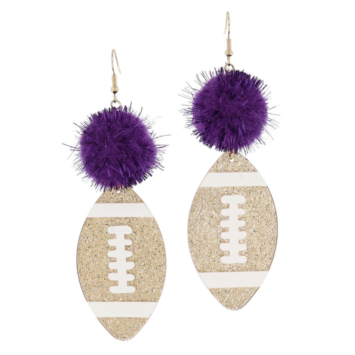 JM Pom Football Earrings