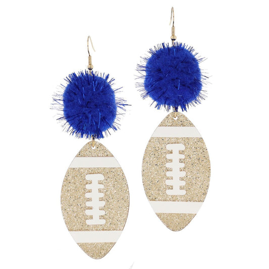 JM Pom Football Earrings