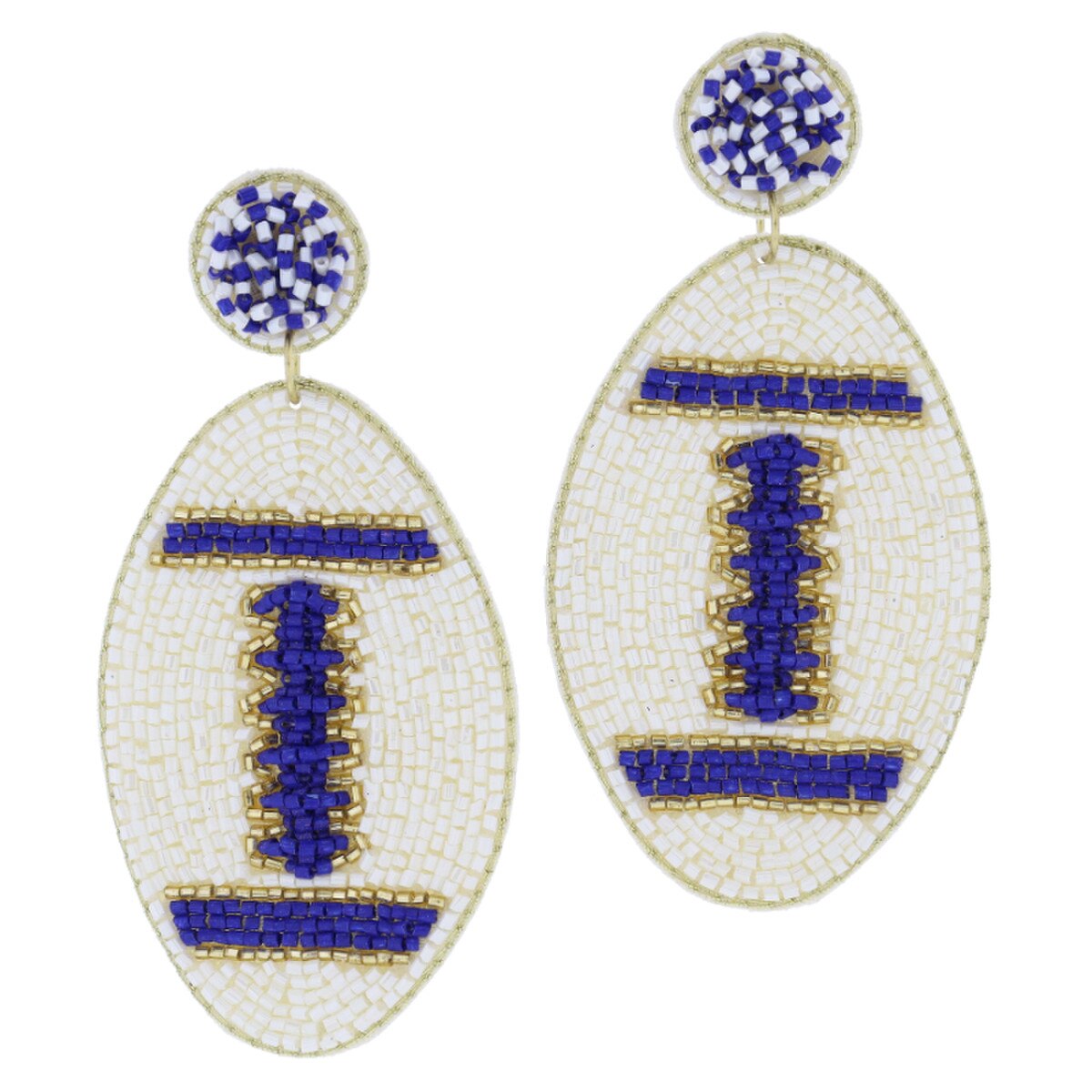 Jm Beaded Football Earrings