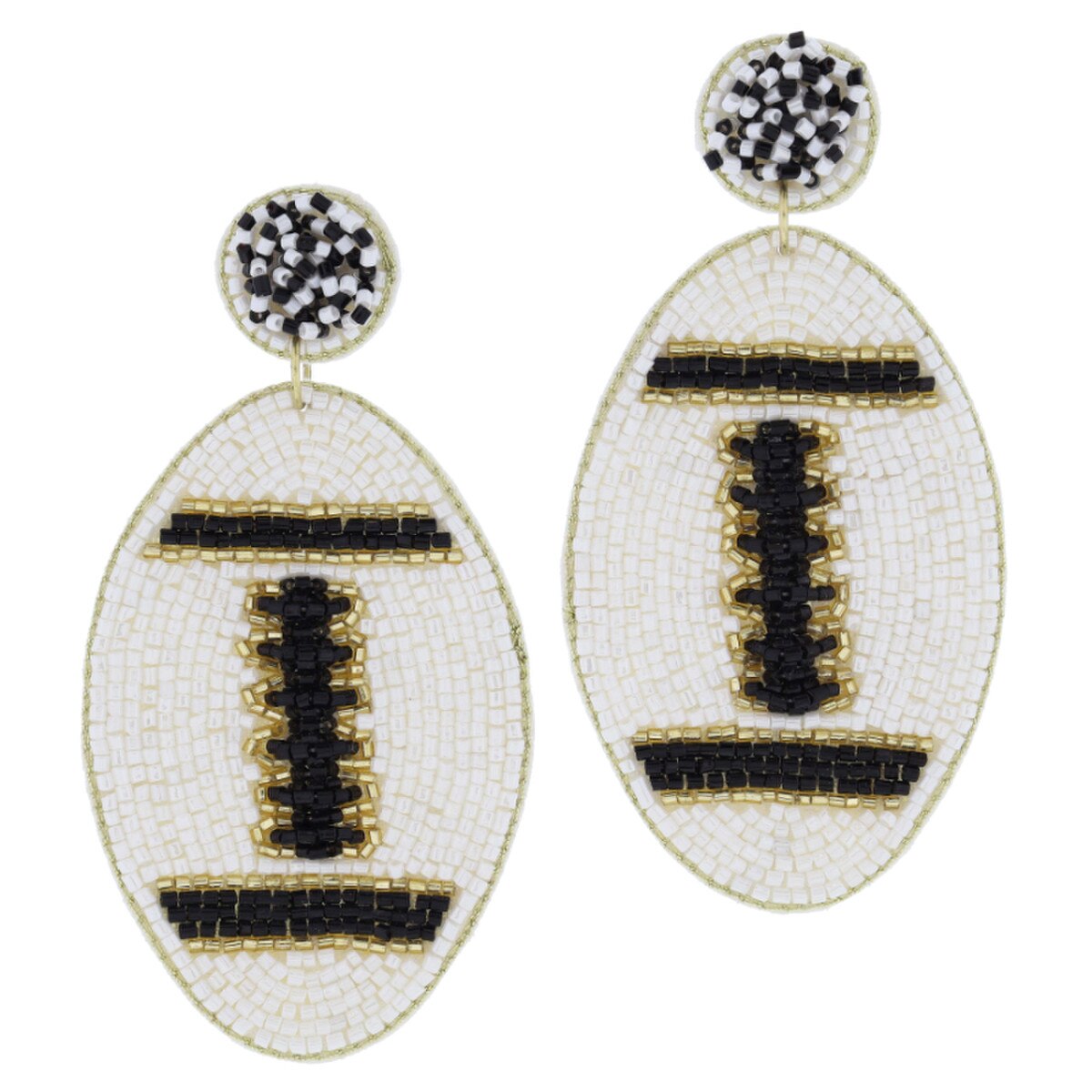 Jm Beaded Football Earrings