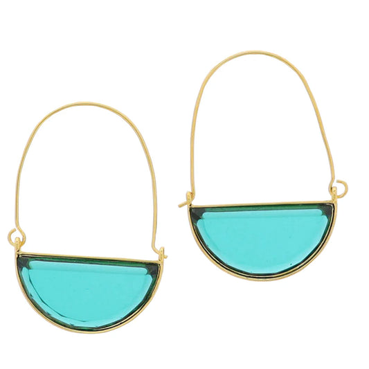 JM Gold threader Emerald Earrings