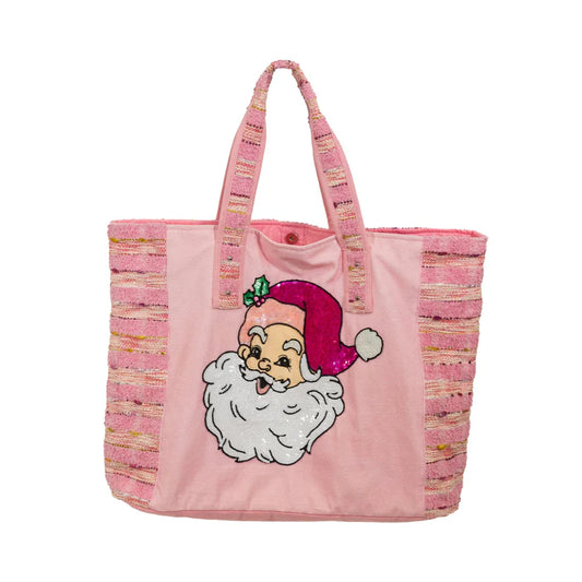 Large Sequin Santa Christmas Tote