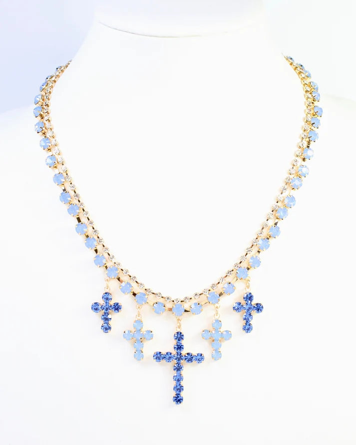 Jenna Multi Cross Rhinestone Necklace