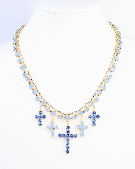 Jenna Multi Cross Rhinestone Necklace