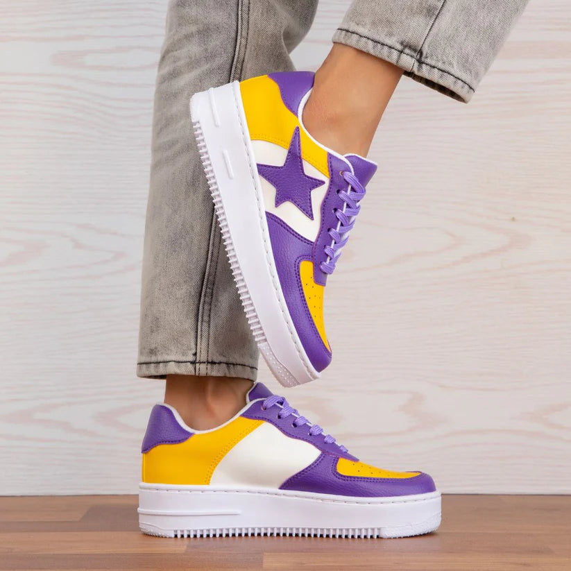 Purple & Gold Power Sneakers