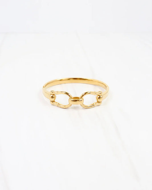 Lockport Horsebit Hinged Bracelet WP Gold