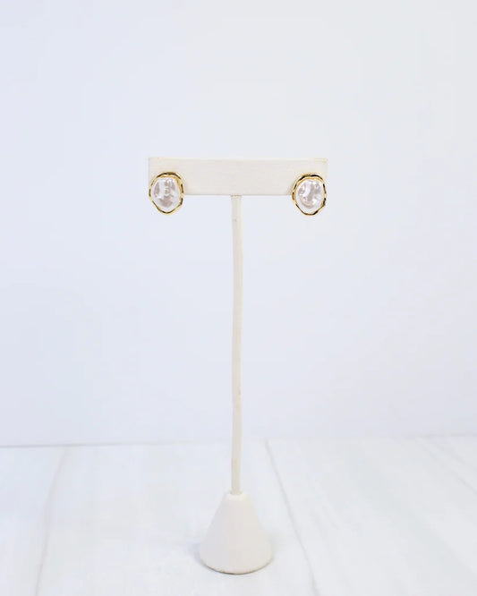 East Aurora Pearl Stud Earring Cream