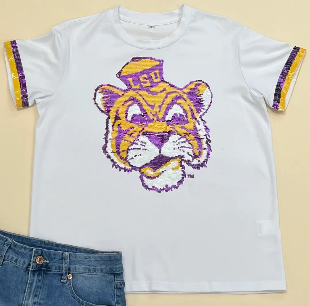 Retro Tiger Sequin Shirt