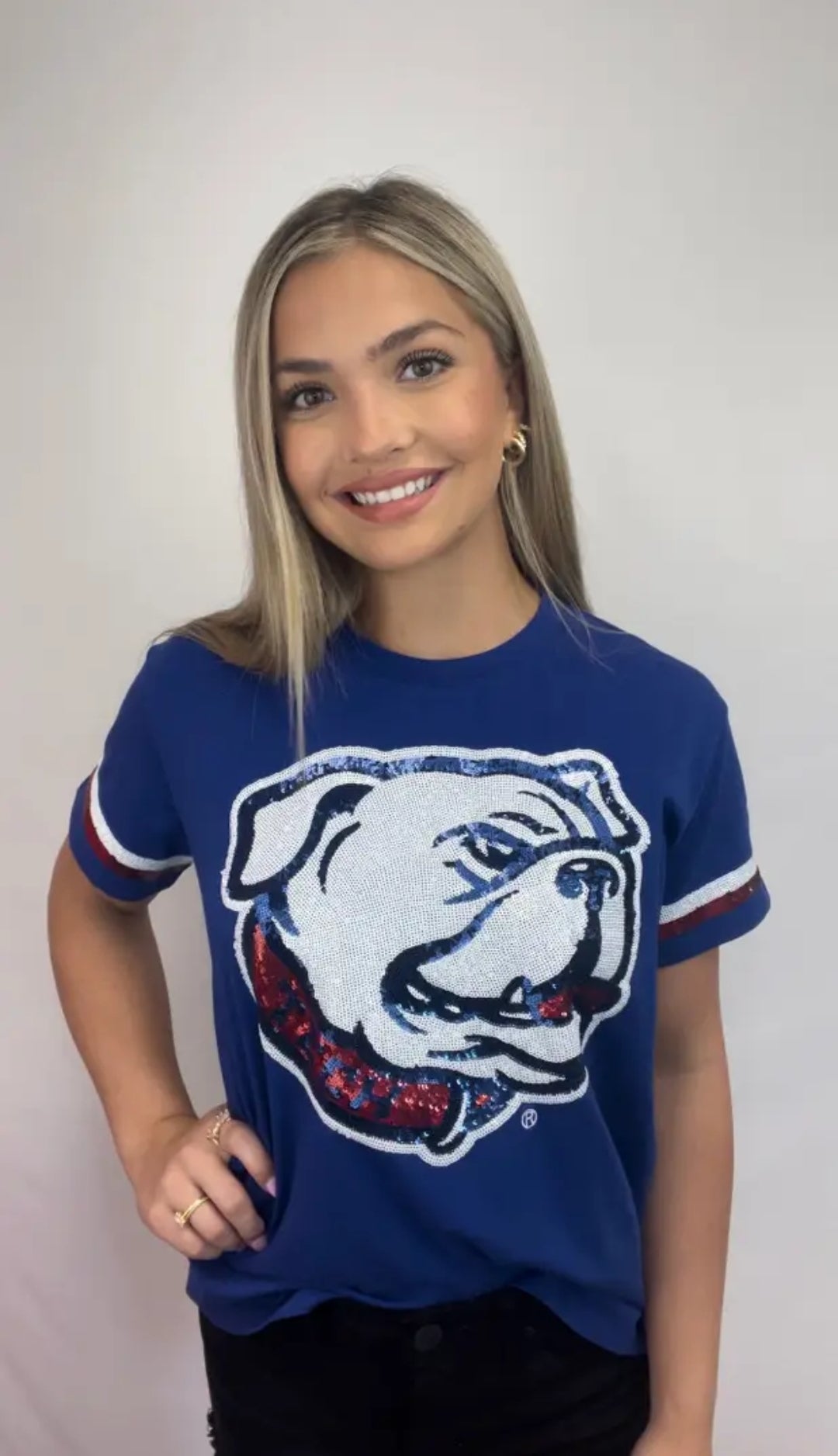 LA Tech Bull Dog Licensed Sequin Tee