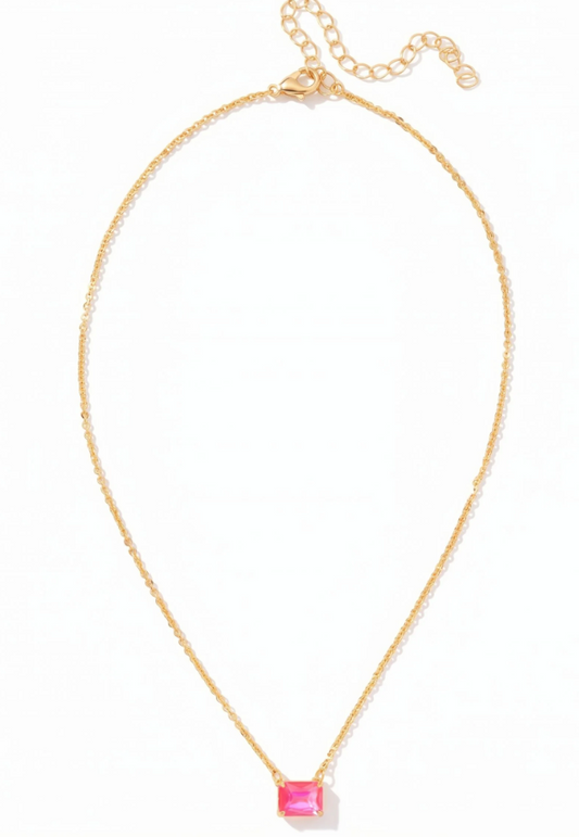Octavia Single Crystal Pendant Necklace