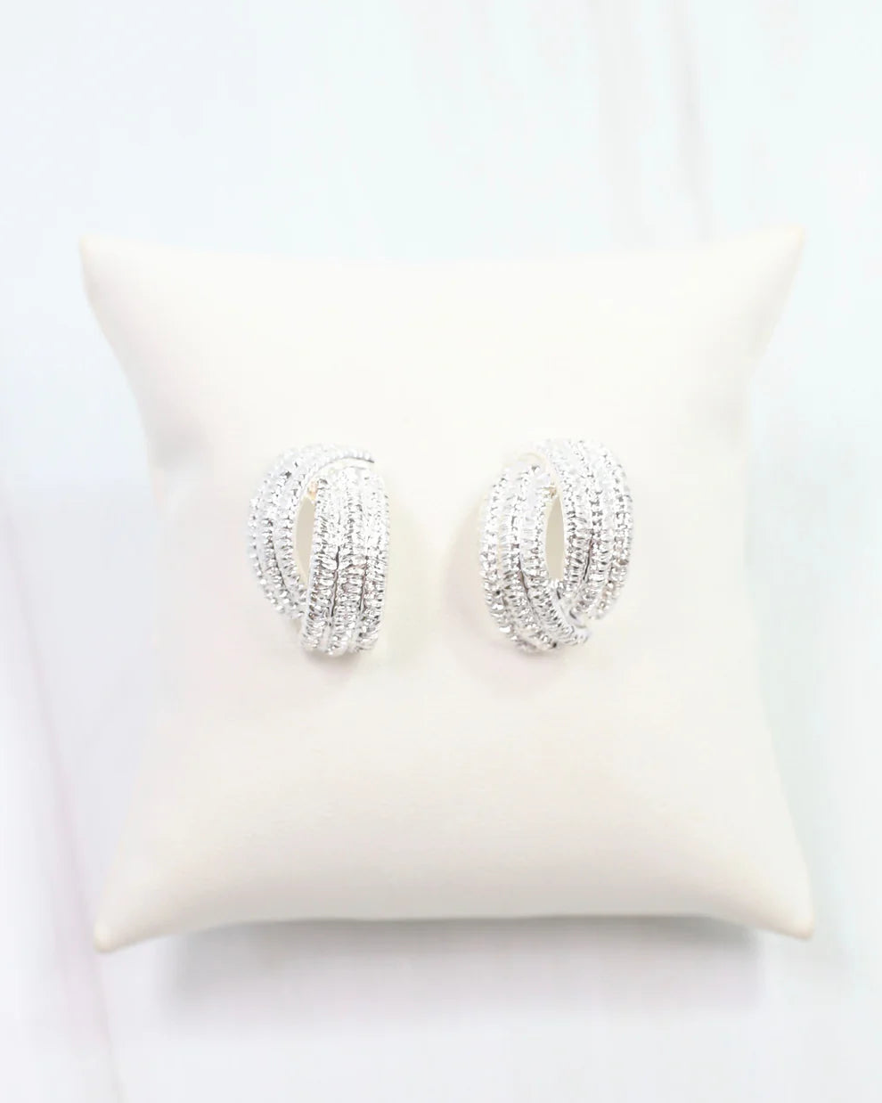 Brianne Brushed Textured Earring Silver