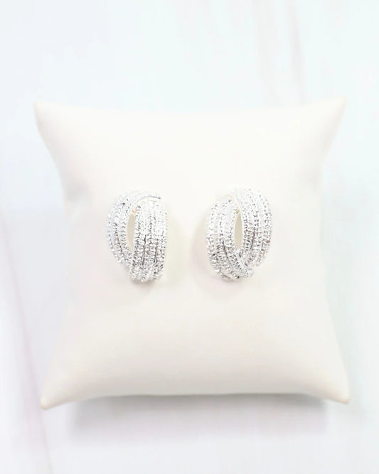 Brianne Brushed Textured Earring Silver