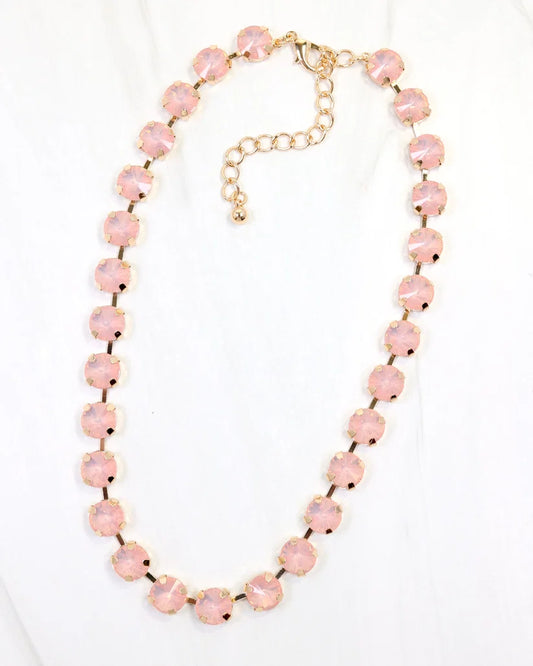 Radcliffe Rhinestone Necklace Pink Opal