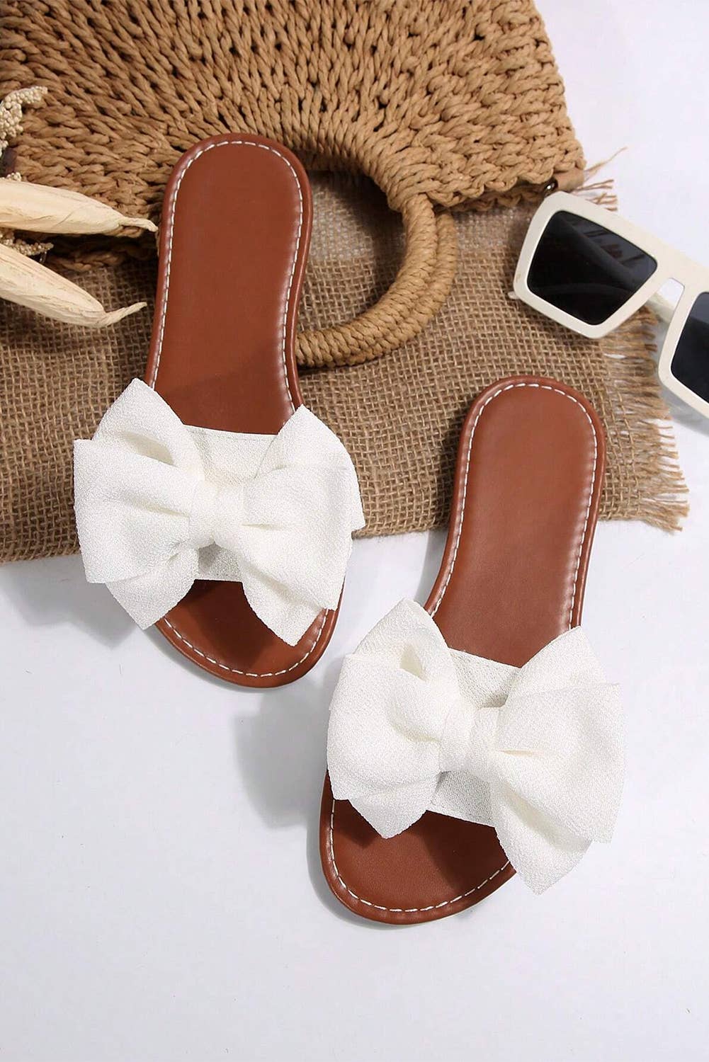 Bow Knot Leather Flats