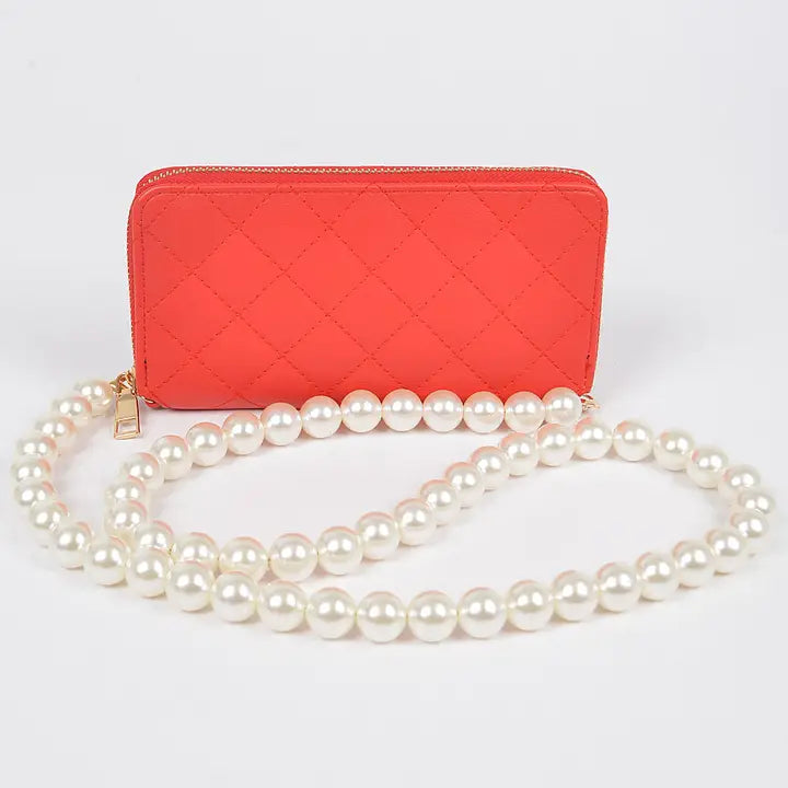 Pearl Chain Crossbody Wallet