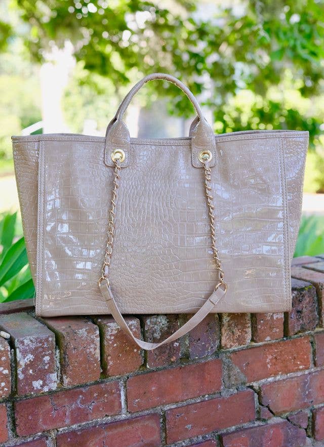 Melissa Tote Bag TAUPE PATENT