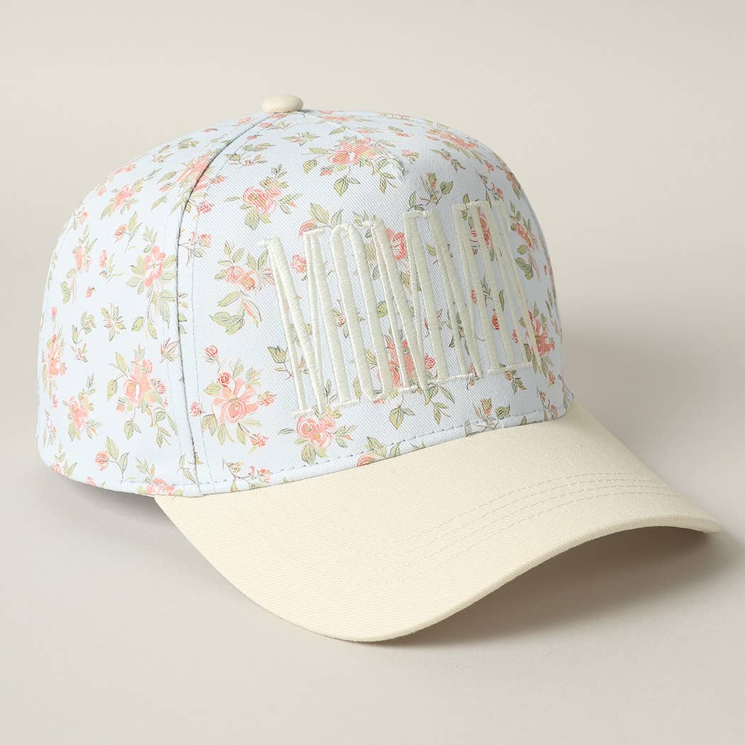 MOMMIN' Embroidered Flower PatternTrucker Hat