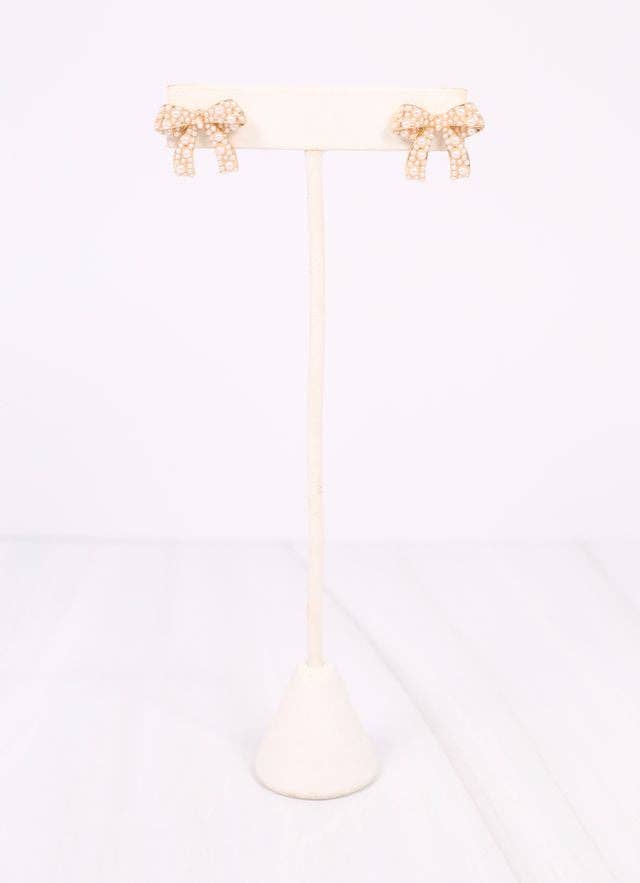 Caroline Hill - Paige Pearl Bow Earring GOLD