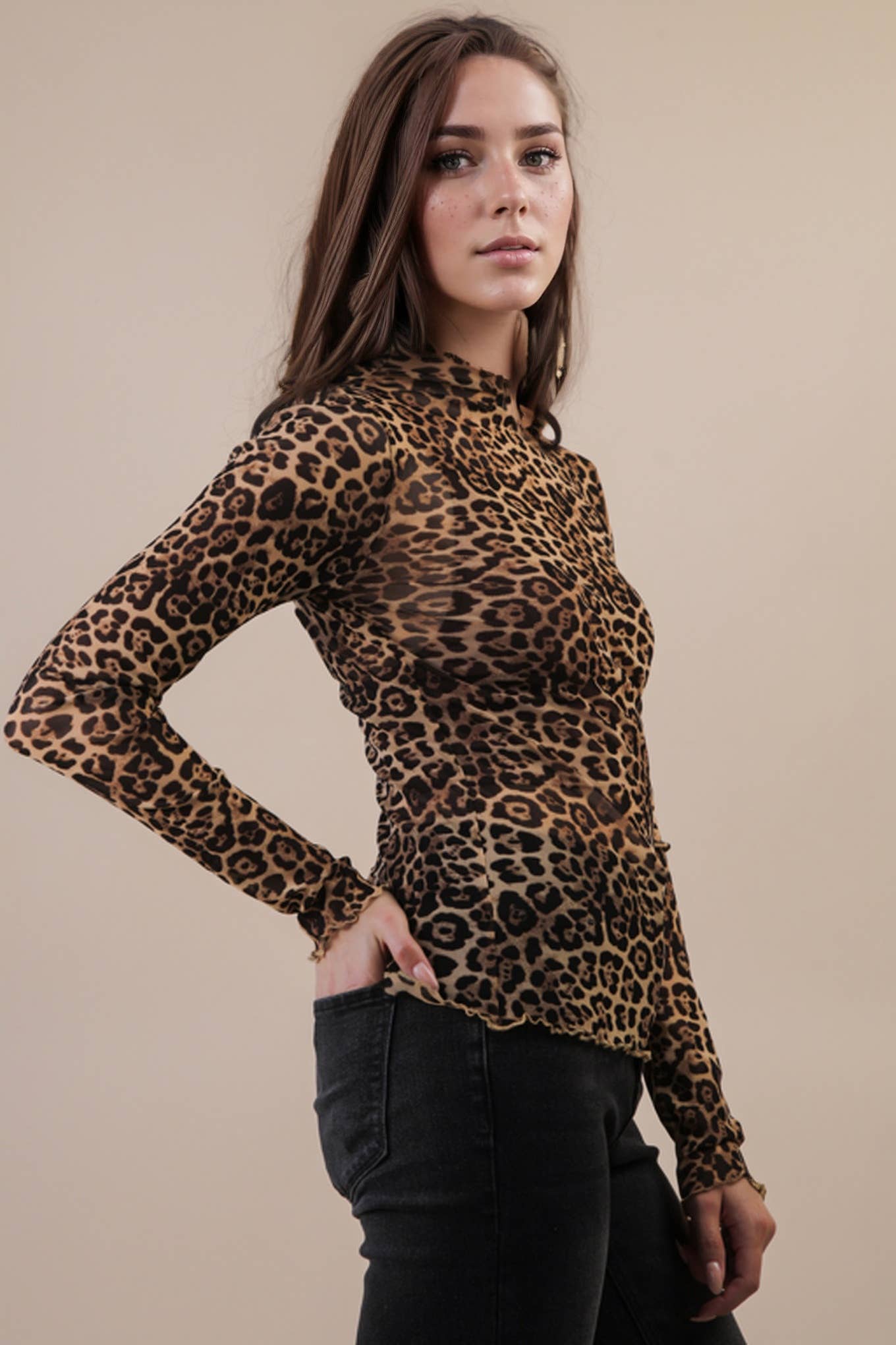 Sheer Mesh Lace Knit Top