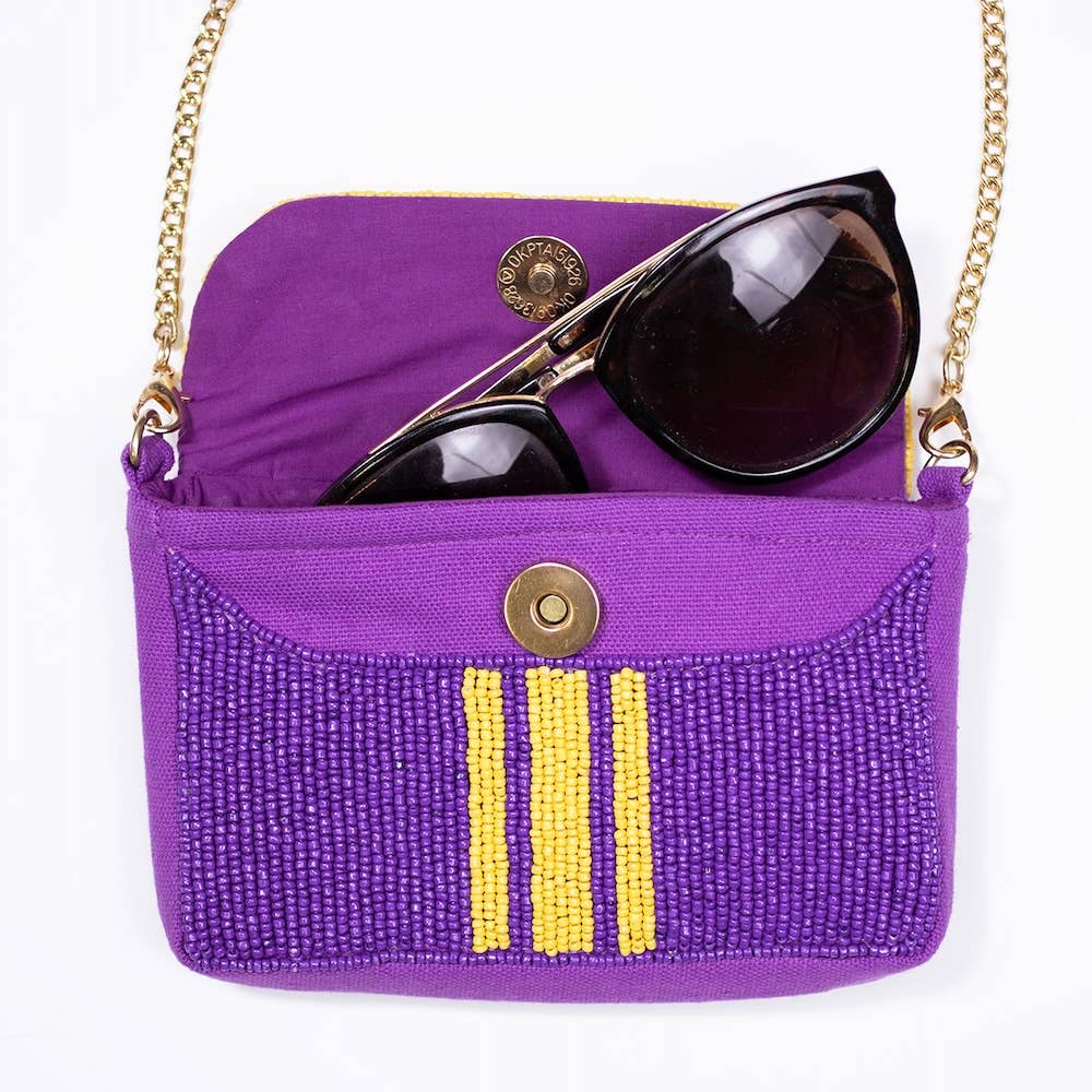 Gameday Stripe Beaded Mini Purse