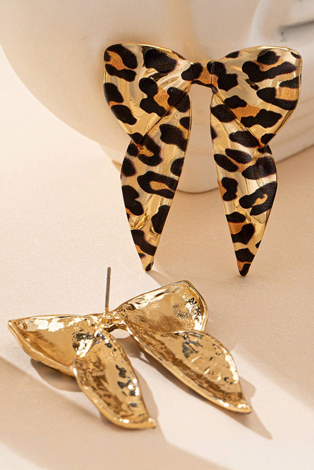 Wild Leopard Print Bow Knot Earrings