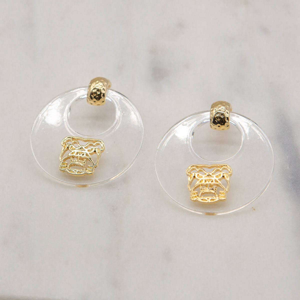 Bulldog Hoop Earrings