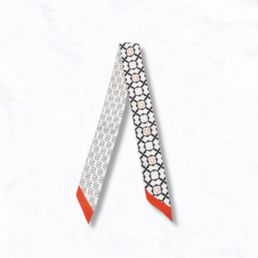 Lattice Pattern and Horseshoe Print Thin Scarf