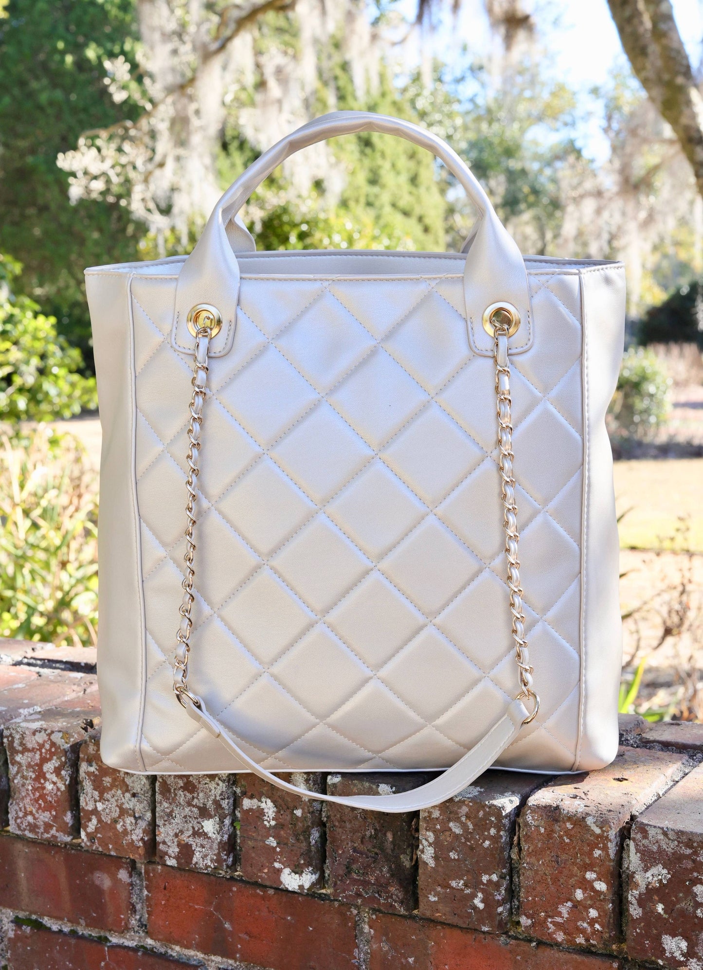 Caroline Hill - Kinzley Tote PEARL QUILTED LD