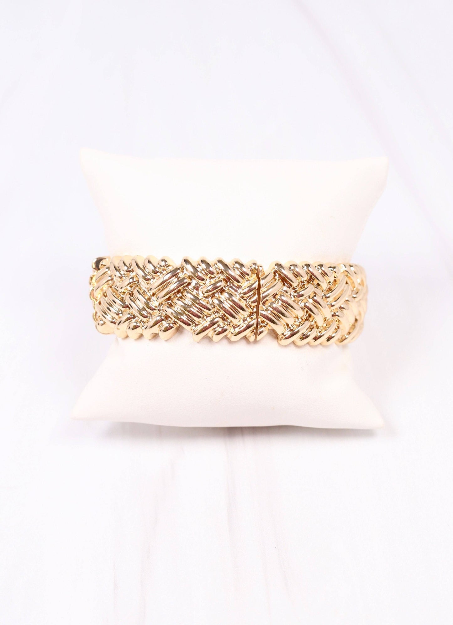 Caroline Hill - Annika Textured Stretch Bracelet GOLD