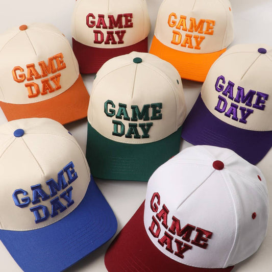 GAME DAY 3D Letter Embroidered Two-Tone Trucker Hat