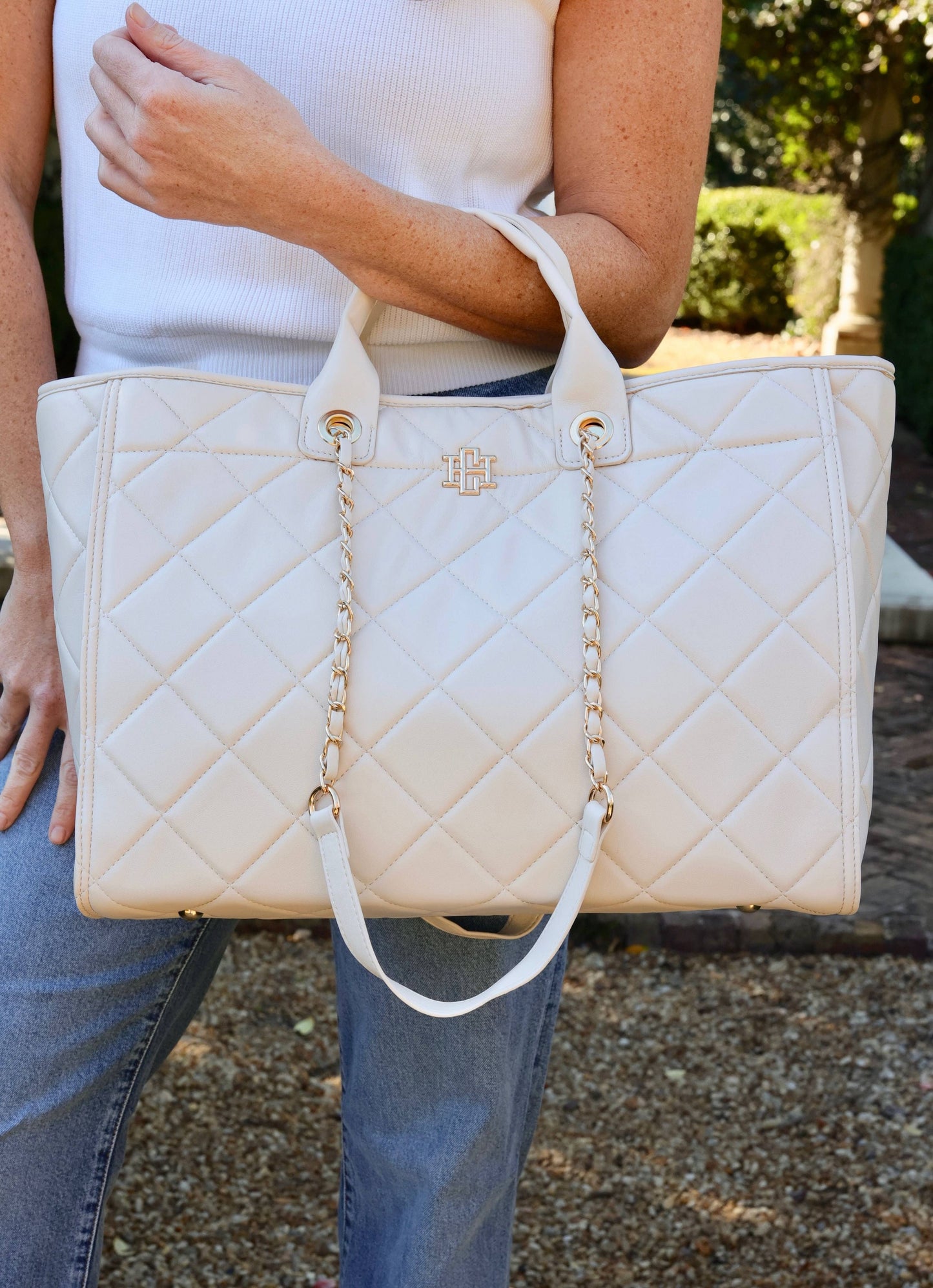 Melissa Tote Bag CREAM QUILTED LD