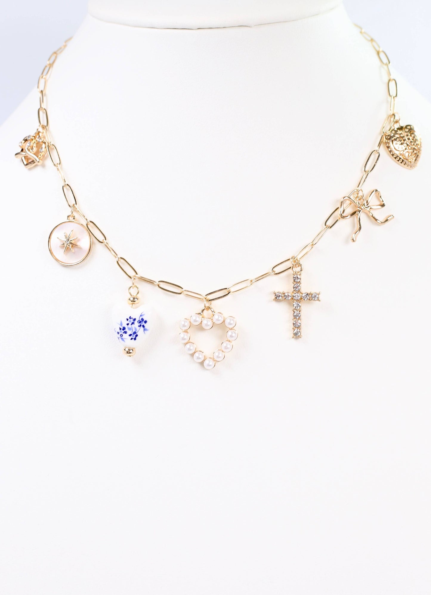 Caroline Hill - Mario Charm Necklace Gold