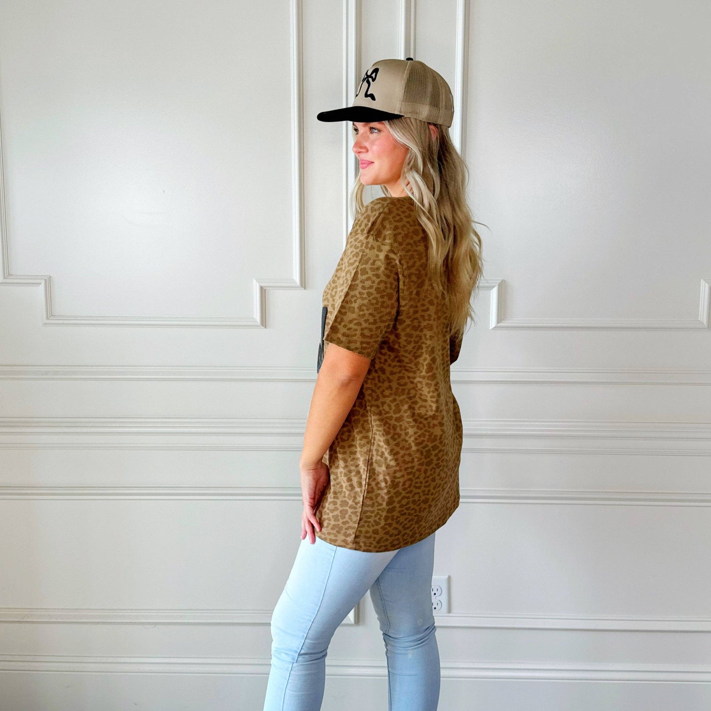 Puff But God Brown Leopard Tee