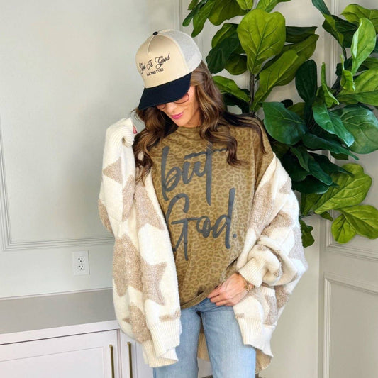 Puff But God Brown Leopard Tee