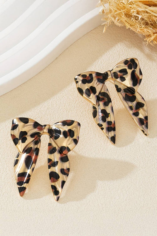 Wild Leopard Print Bow Knot Earrings