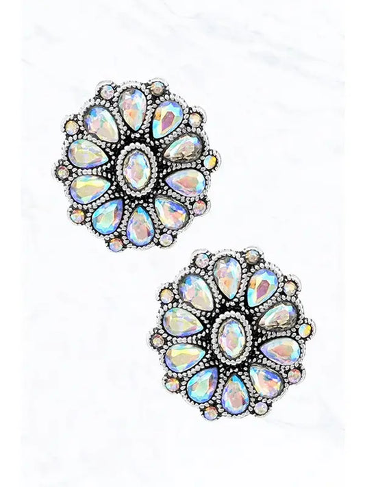 Gemstone Concho Earrings