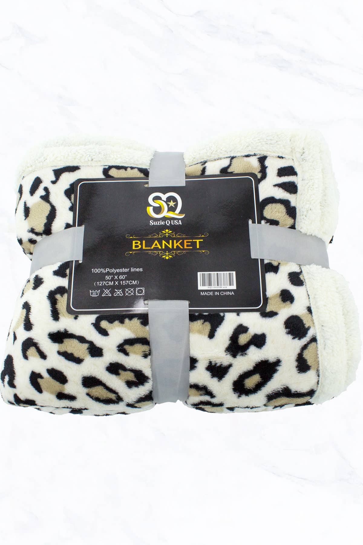 Beige Leopard Pattern Double Layered Warm Blanket
