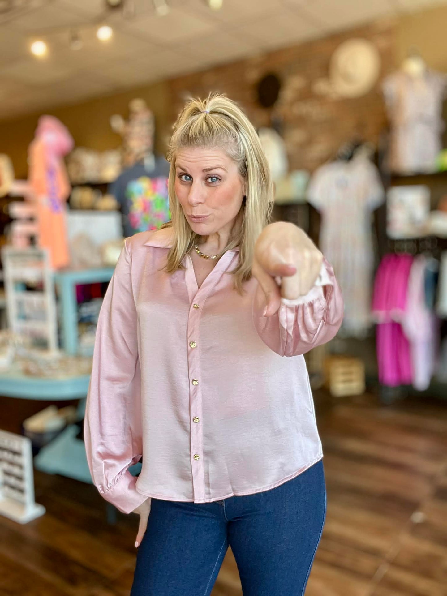Soft Pink Button Down